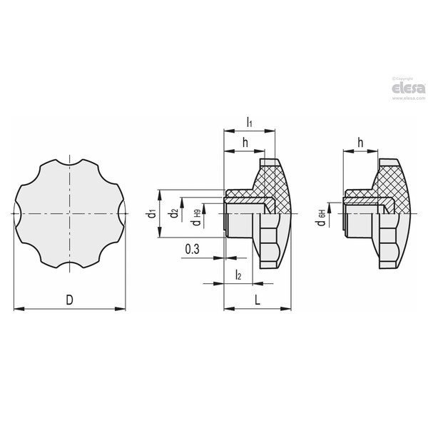 Brass Boss, Plain Or Threaded Hole, VH.153/54 B-6